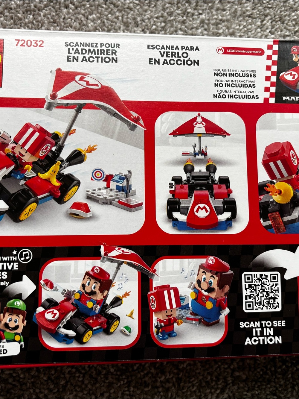 LEGO Super Mario Red and Black Standard Kart with Yellow Wheels - Picture 4 of 4